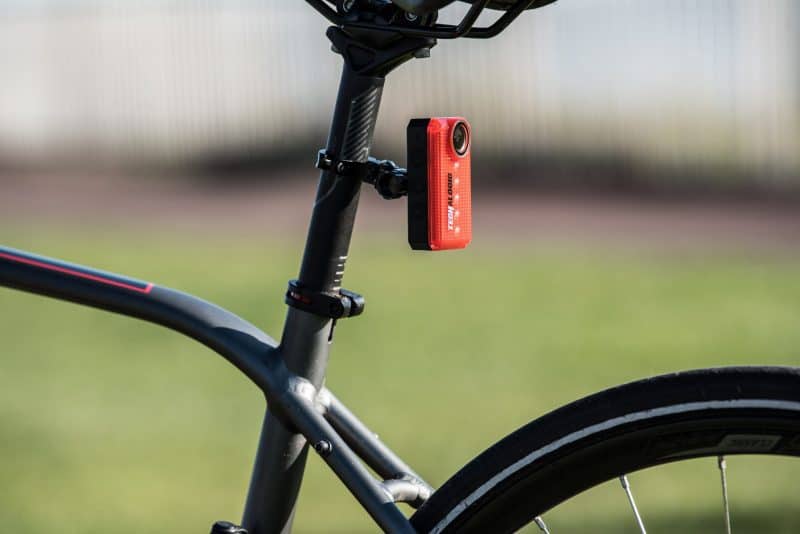 CR-1 REAR LIGHT attached to bike seat | Cycling safety camera
