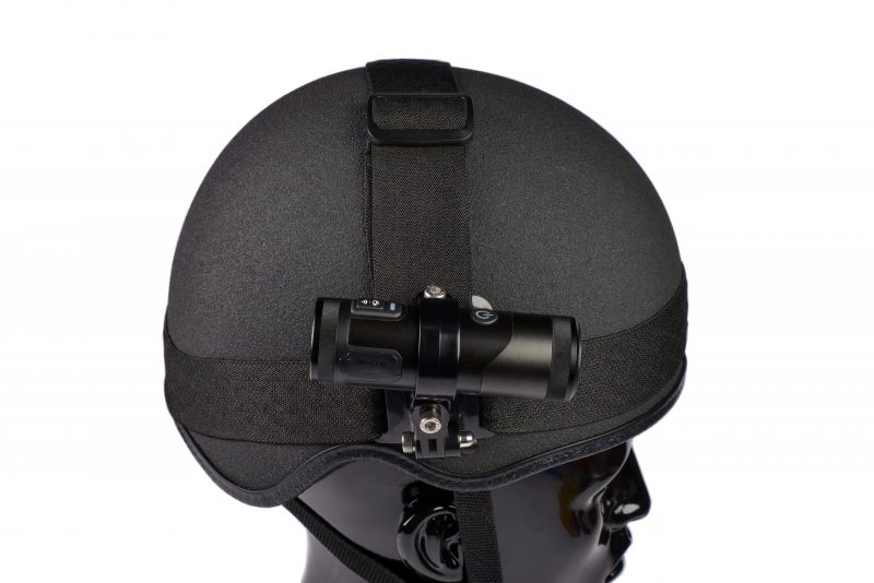 Black helmet with XV-1 2K QHD Helmet Camera