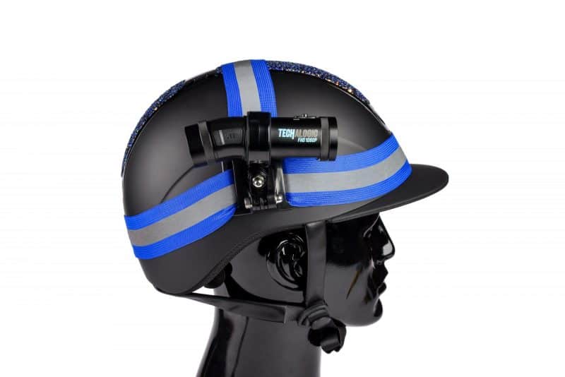 Blue Equestrian helmet camera DC-1 Dual Lens Helmet Camera
