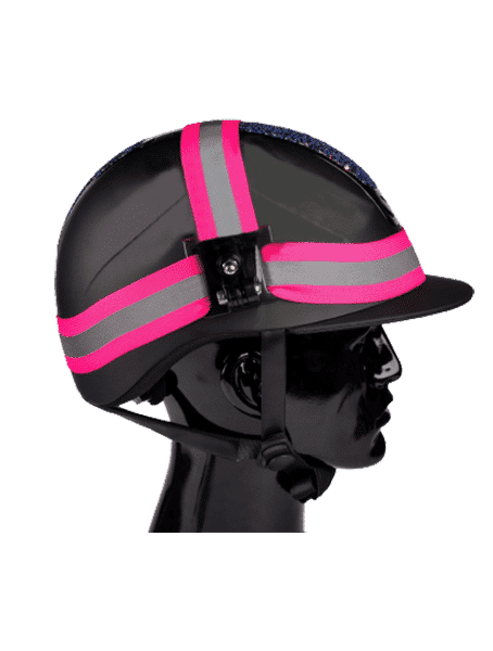 Pink Equestrian Elasticated Hat Strap Reflective