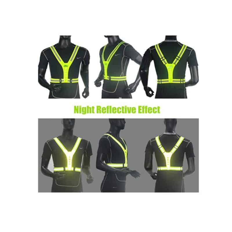 Saftey Green Hi-Viz Reflective Chest Strap | Night reflective effect