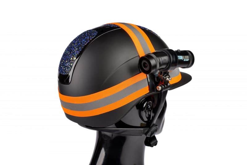 Orange Equestrian helmet camera DC-1 Dual Lens Helmet Camera